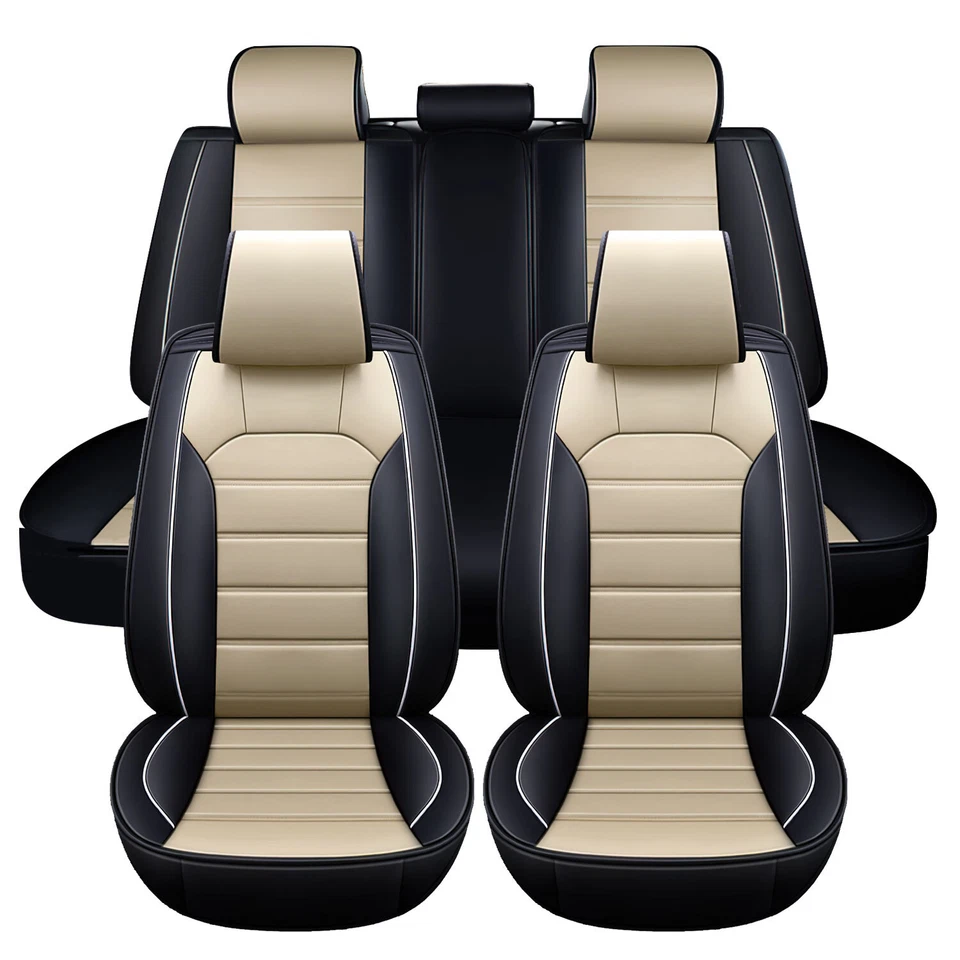 For Nissan Altima Sentra Luxury Leather Car Seat Covers Front Rear Set Cushion Foto 2 de 4
