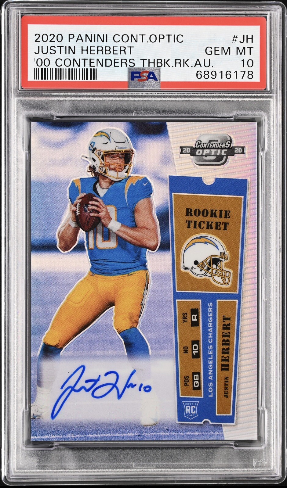 Justin Herbert Panini Contenders Optic 2000 Contenders Throwback Rookie Autographs #JH Base
