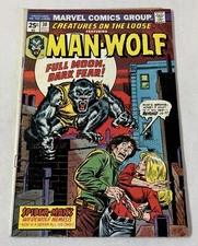 1974 Marvel CREATURES ON THE LOOSE #30 ~ Man-Wolf ~ missing value stamp