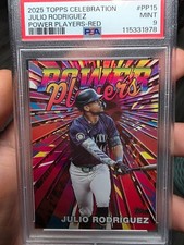 Julio Rodriguez Power Players PP-15 Red Foil Parallel 1/5 2025 Topps Celebration