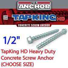 1/2" TapKing HD Heavy Duty Concrete Screw Anchor (CHOOSE SIZE)