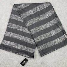 Womens EXPRESS Gray Striped Knit Infinity Scarf Wrap NWT OS