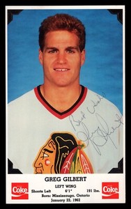 GREG GILBERT Chicago Blackhawks LW SIGNED 4" X 6" Photo PSA/DNA COA # AM54049