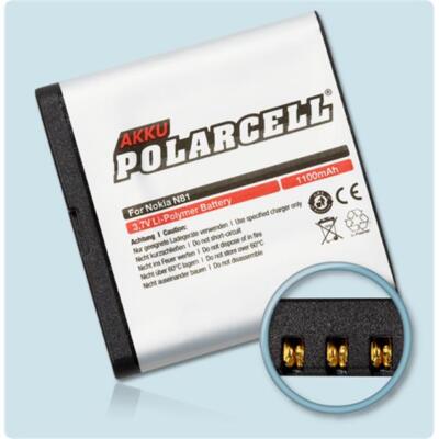 PolarCell Akku für BP-6MT - Nokia 6720 Classic E51 E81 N81 N81 8GB N82 1100mAh