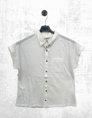 Ex Fat Face Women s Short Sleeve Pippa Short Sleeve Top in White