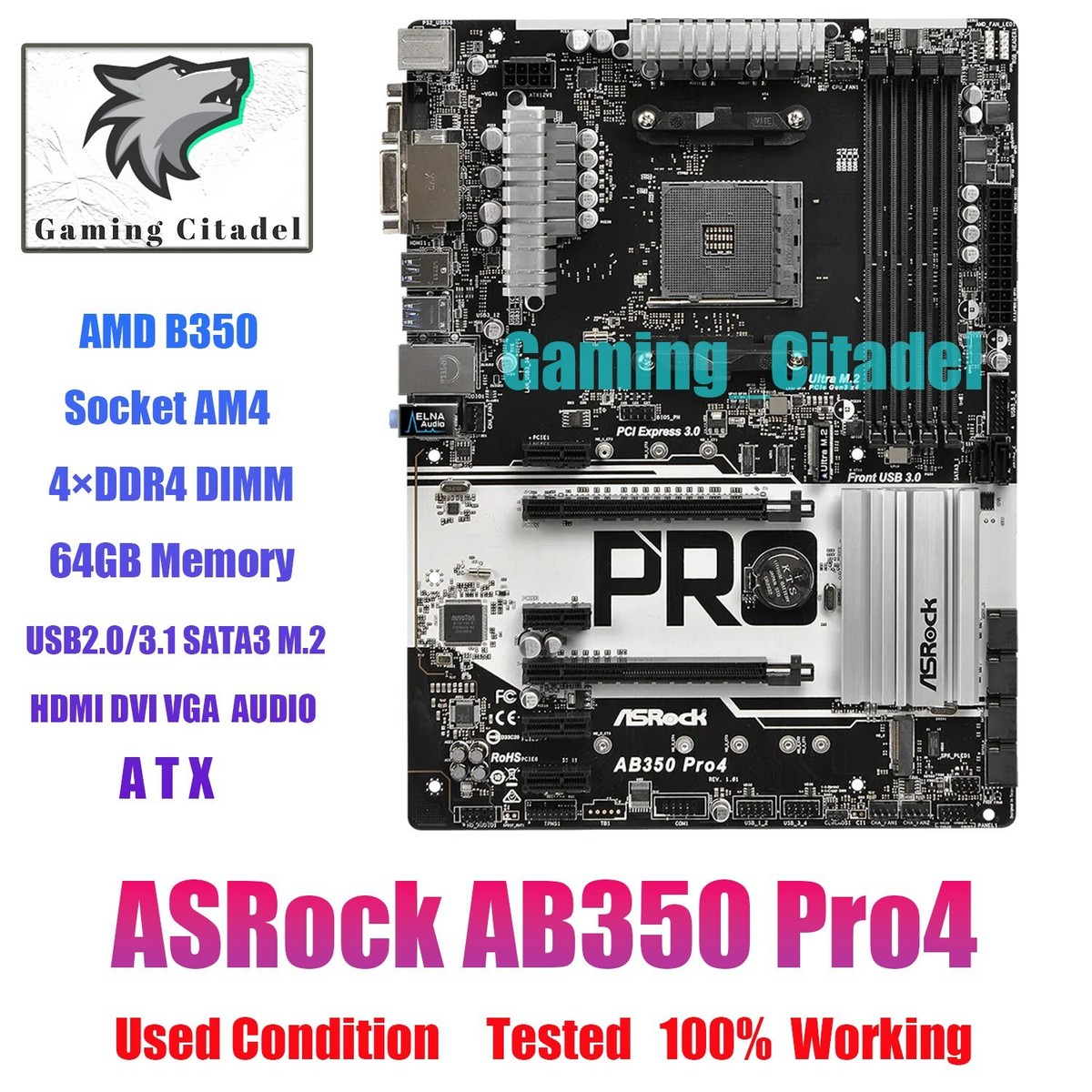 Graphics Card Asrock Ab350 Pro4 Compatible Processors Buy ASRock
