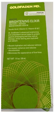 Goldfaden MD Brightening Elixir Protect + Repair Brightening Serum 1oz New $80