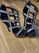 5" Black Pleaser Heels Size 10 With 2.5" Platforms