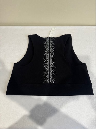 Fabletics XXL Sculptknit® Sujetador deportivo reflectante cuello alto negro plata Nuevo sin etiquetas - Imagen 2 de 6