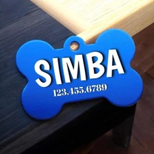 CUSTOM ENGRAVED PERSONALIZED PET TAG ID DOG CAT DOUBLE SIDED multi colors