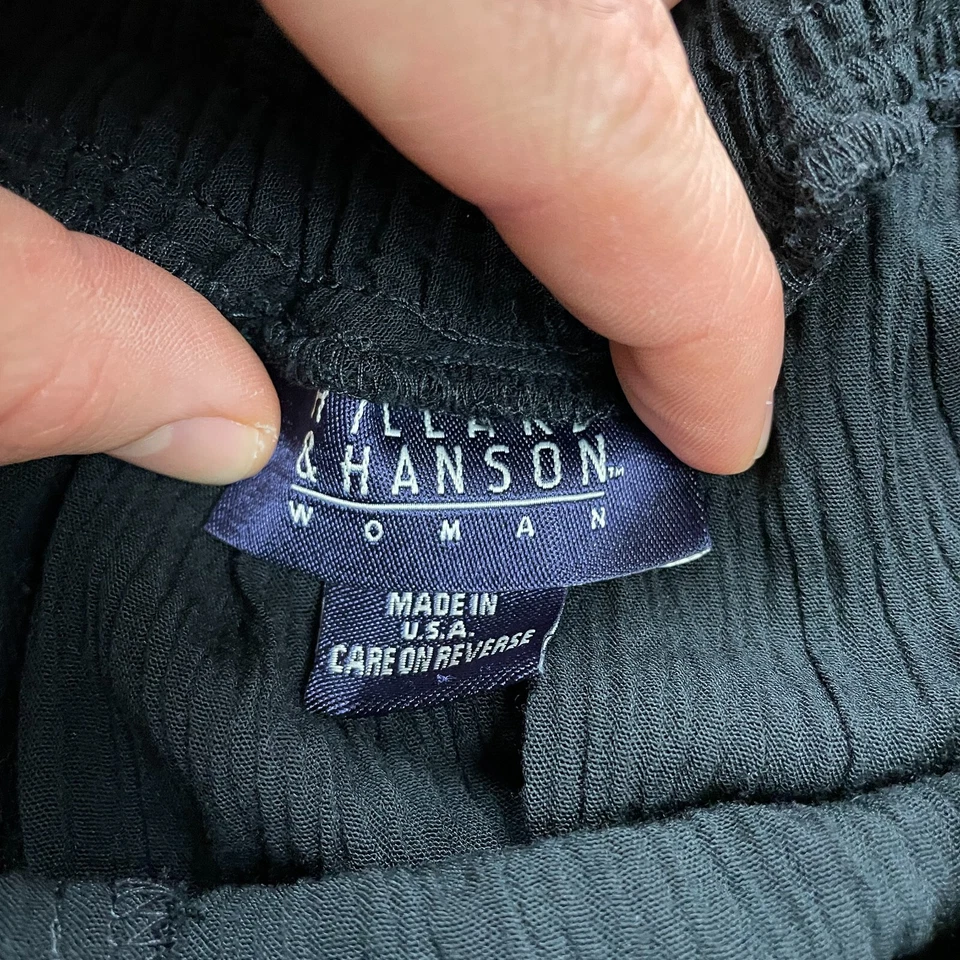 Hillard & Hanson Vintage Pants Women 2XL Black Elastic Waist Rayon Tapered 34x26 - Image 3 of 4