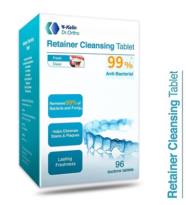 Retainer Reinigungstabletten - 3 Monate 96 Tabletten - hält Retainer Brite & Clean