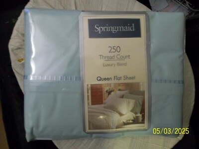 SPRINGMAID~QUEEN SIZE~FLAT SHEET~250 THREAD COUNT~MINT GREEN~VINTAGE-NEW/PACKAGE