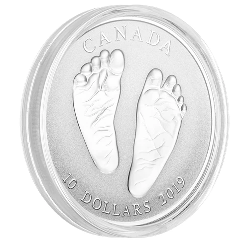 BABY FEET Welcome to the World 2019 CANADA 1/2oz .9999 Pure Silver $10 Coin - Image 2 of 4