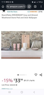 Rock Stone Peel&Stick Wallpaper Brand New