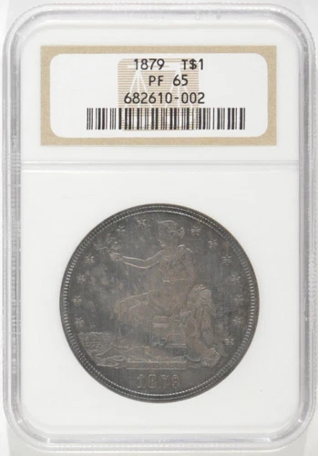 1879 Trade Proof Silver Dollar $1 NGC PF65 Dark Toning 682610-002