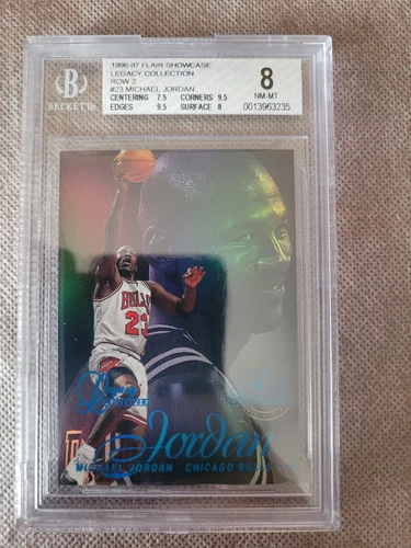 MICHAEL JORDAN 1996-97 FLAIR SHOWCASE LEGACY COLLECTION #23 ROW 2. 33/150 BGS 8