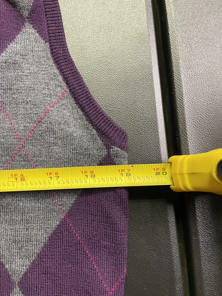 Talbots Wool Vest Sweater Suit Vest Men’s M Adjustable Plaid 110 - Image 4 of 4