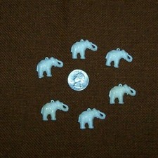 Elephant Charms / Pendant Plastic / Acrylic Set of 6 - New - White
