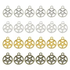 30pcs 16 13mm Pentagram Star Charm Wicca Pendant For DIY Necklace Jewelry Making