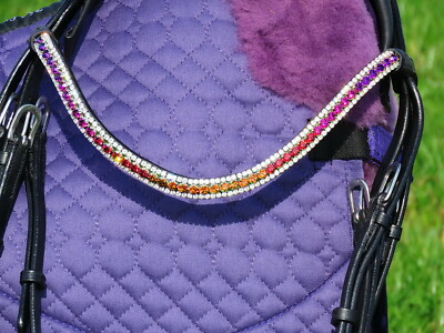 FSS Kristall Bling Curve Stirnband SCHIMMERN Ombre Pflaume Fuchsia Pink Rot Siam Orange