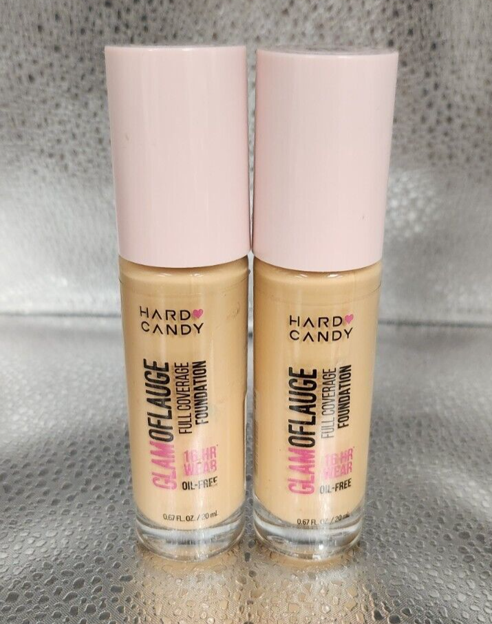 2 PCS HARD CANDY GLAMOFLAUGE FULL COVERAGE FOUNDATION 1511 HONEY