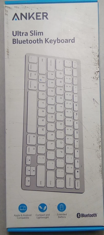 Anker Ultra Slim Bluetooth White Keyboard Lightweight Apple & Android Compatible - Image 2 of 3