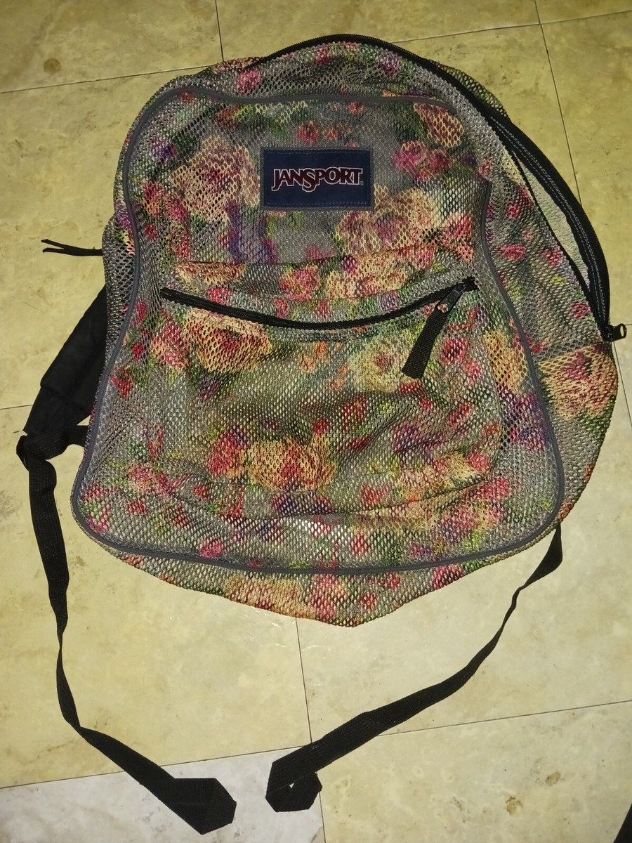 Jansport Mesh Pack Backpack - See Through color Flower