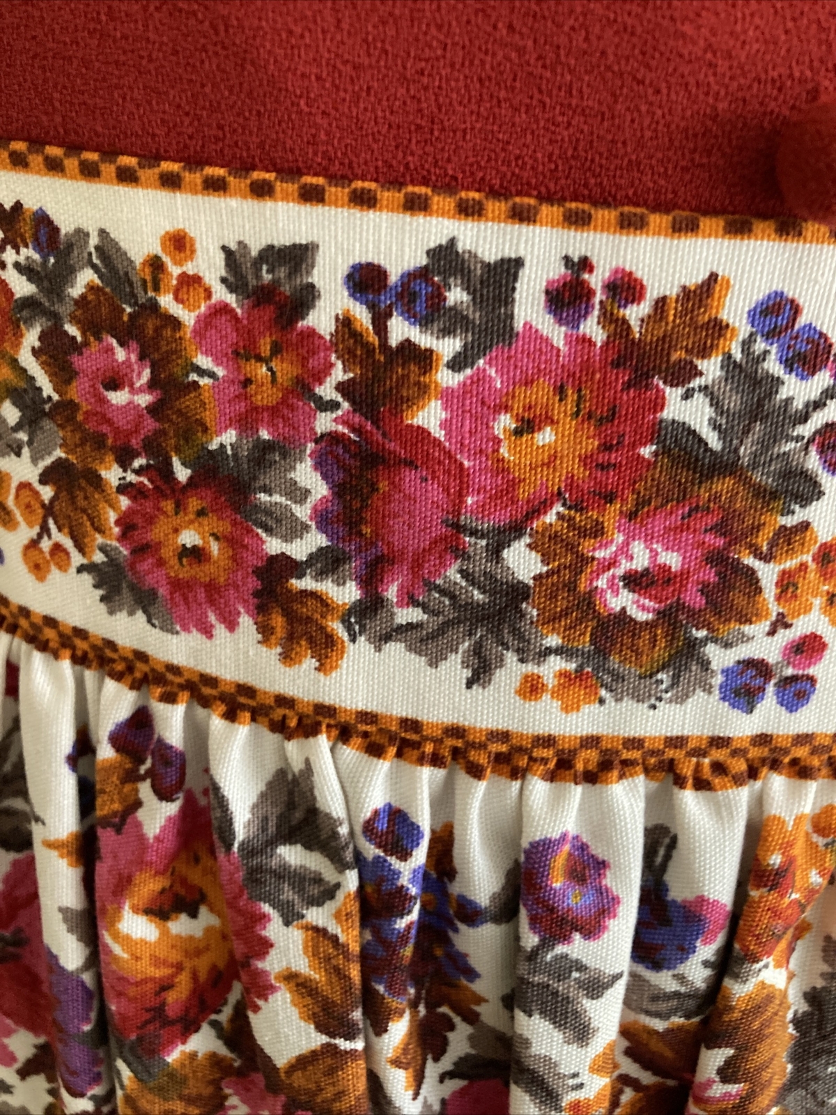 Rare 1970s Marcel Fenez for Roland Klein Red/Cream Vintage Maxi Dress, VGC 3