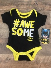 Baby 0-3 Months Batman Black Yellow One Piece Superhero Awesome NWT