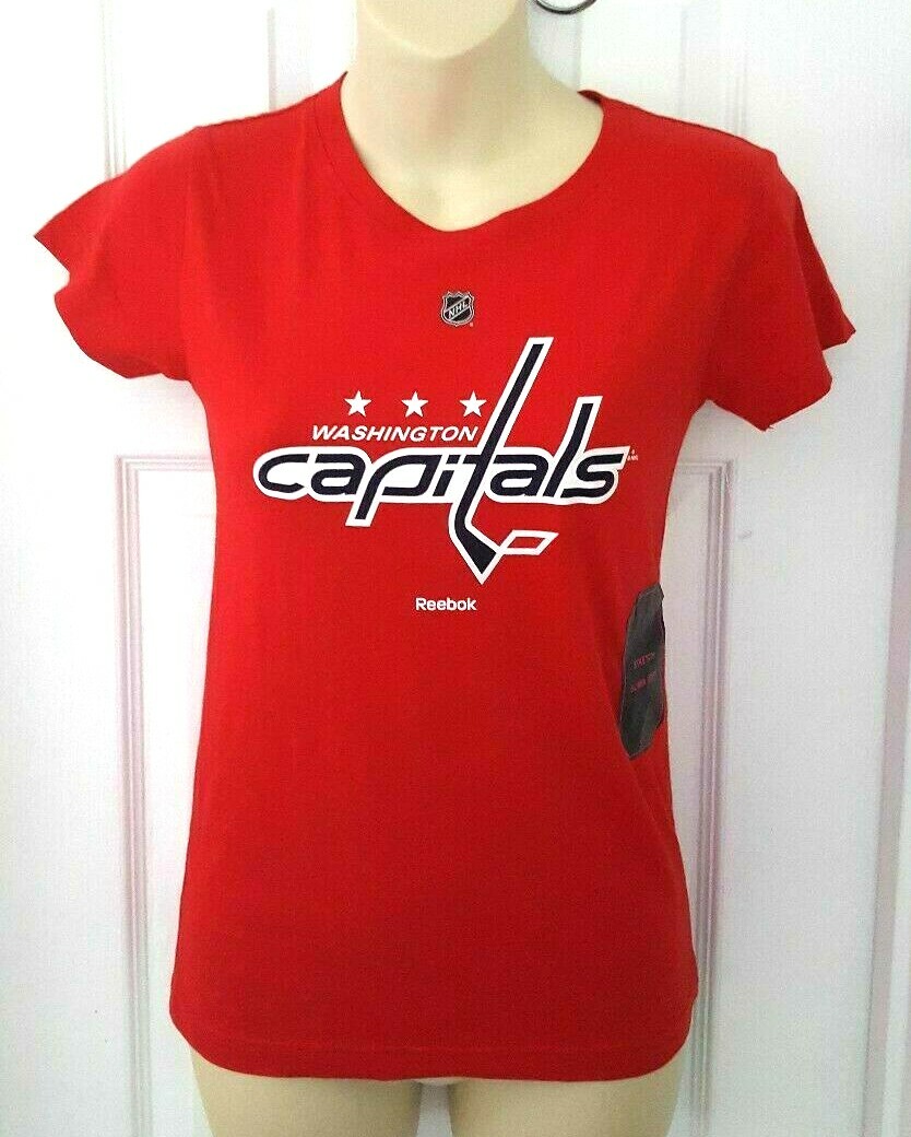 Washington Capitals Girls  T Shirt Size XL 16 Red Reebok NHL Hockey New 