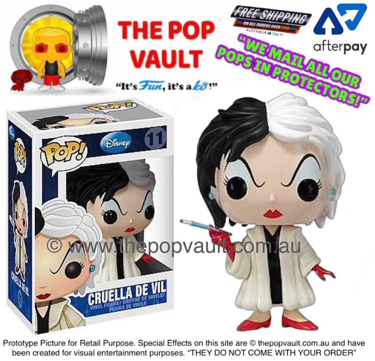 FUNKO POP VINYL DISNEY PIXAR 101 DALMATIANS #11 CRUELLA DE VIL
