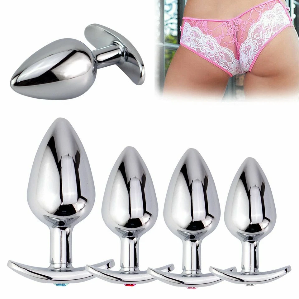 S/M/L Set Sex Toy For Women Men Couples Metal Jewel Anal Butt Plug STAINLESS New - Image 2 of 4
