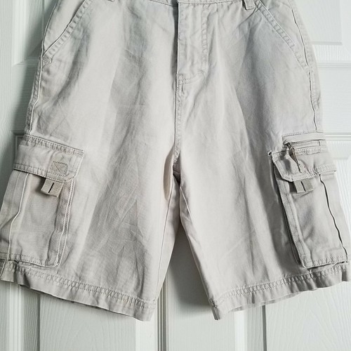 Duck Head Jeans Size 12 Regular Flat Front Light Beige Cargo Shorts Waist 24 - Picture 4 of 11