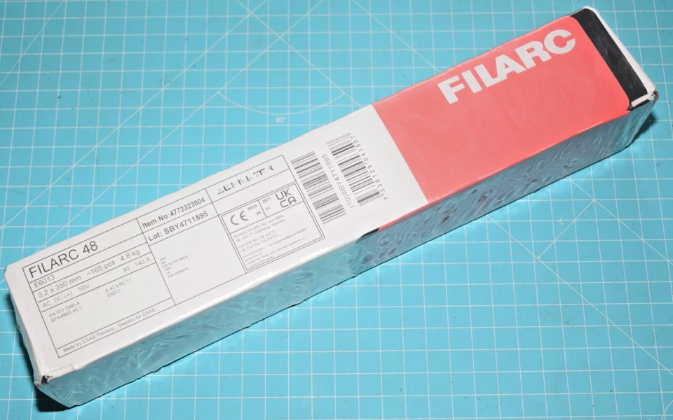 165 électrodes de soudures (4.8kg) 3.2x350mm ESAB FILARC 48 réf. 4772323004 neuf