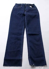 Vigoss Women's Stevie Crop Straight Leg Jeans BL1 Dark Wash Size 26 NWT