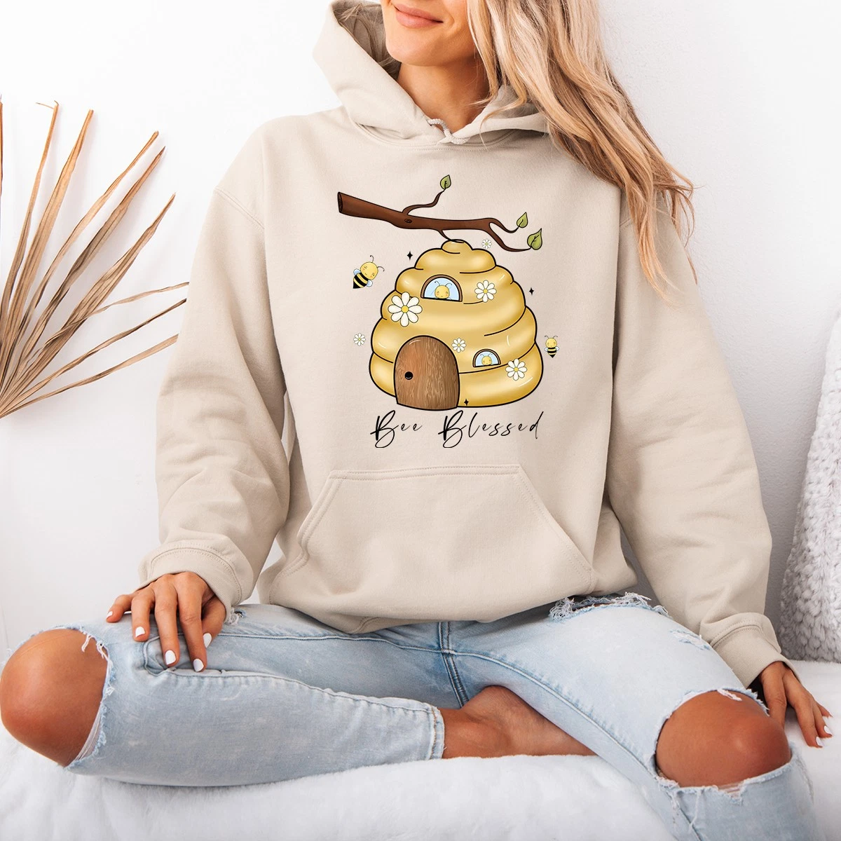 Bee Blessed Womens Hoodie Bee Nature Gift For Her