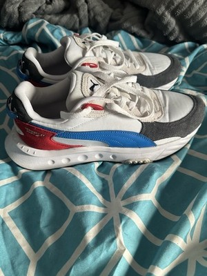 Puma Wild Rider Rollin Black/White/Blue/Red Training Shoes Size 9
