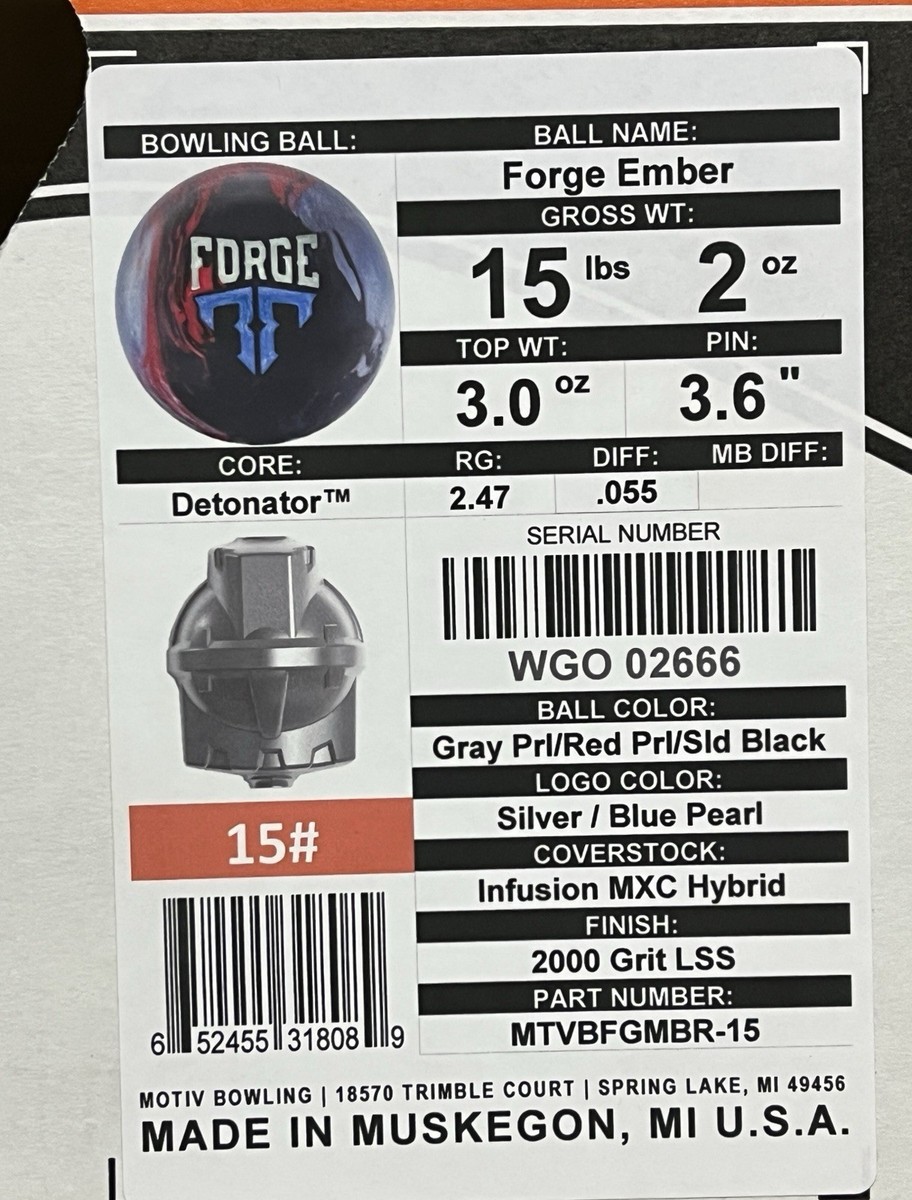 Motiv Forge Ember 15 lb Bowling Ball New in Original Box | eBay