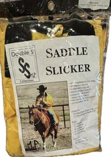 Double S Saddle Slicker Rain Duster Coat Childs Kids Large PVC Waterproof Yellow