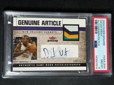 2004 Fleer Genuine Autograph Patch David West PSA Graded RARE GAME USED SSP /30