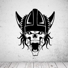 Wandtattoo Wikinger Totenkopf