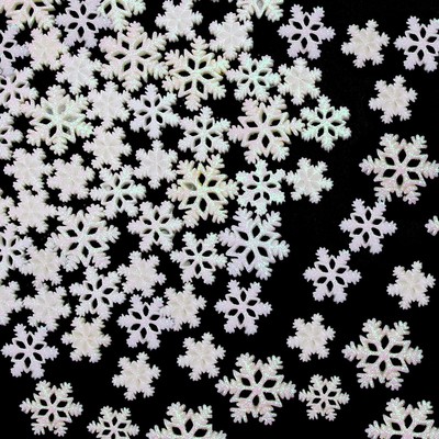 FOIMAS Tiny Resin Snowflake Decor,48pcs White Glitter 