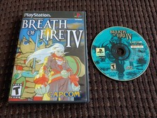 Breath of Fire IV 4 Playstation PS1 Black Label Game Disc and DVD Style Case
