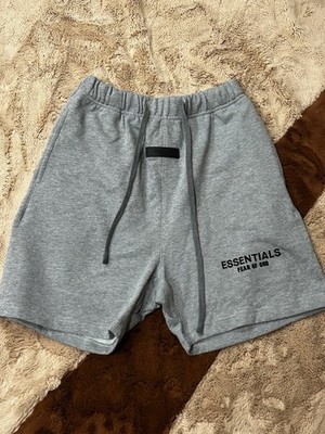 Essentials Fear of God Men's Gray Sweat Shorts Drawstring Elastic Waist Pockets