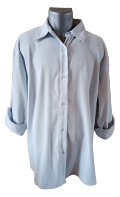 QUEEN SIZE, Blusenhemd, hellblau, Gr. 3XL od. 50/52, 3/4 Arm, Schnäppchen!