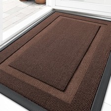 Entrance Door Mat Indoor Outdoor Rubber Waterproof 30"x17" Black/Brown/Green