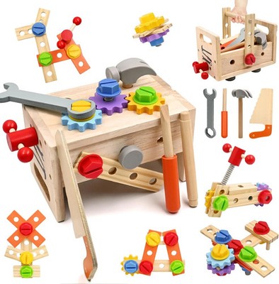 29PCS Kids Tool Set with Wooden Tool Box, Toddler Tool Set Montessori P