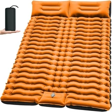	Yuzonc Double Camping Sleeping Pad Self Inflating 4" Extra-Thick Foot Press	