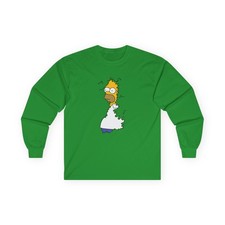 Homer Simpsons Bushes Meme Long Sleeve T-shirt  Gift Tee 13 Colors Ugly Sweater